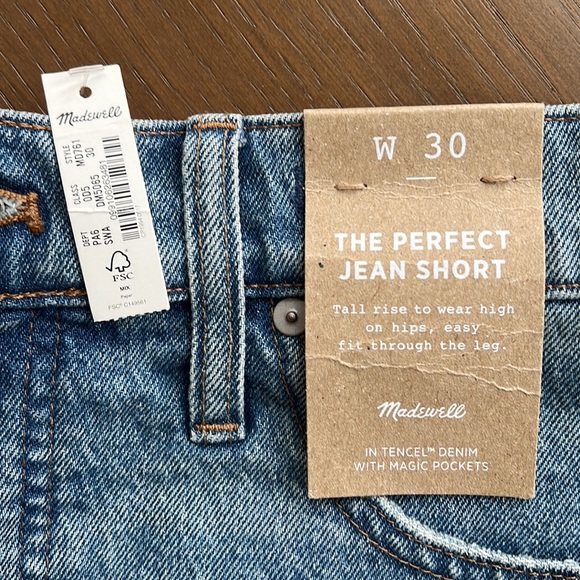 Madewell The Perfect Jean Short, size 30, NWT. - Picture 3 of 3